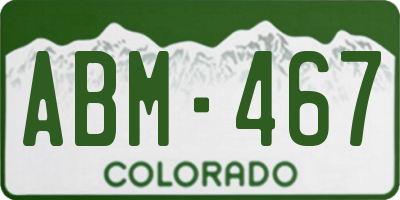 CO license plate ABM467