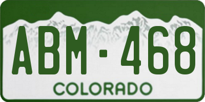 CO license plate ABM468