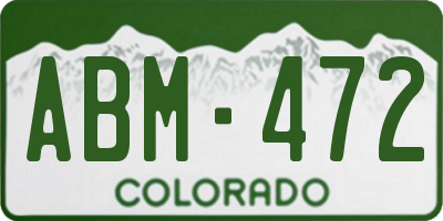 CO license plate ABM472