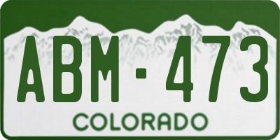CO license plate ABM473