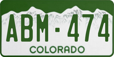 CO license plate ABM474