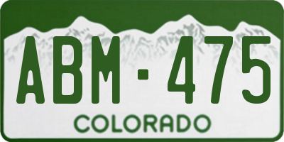 CO license plate ABM475