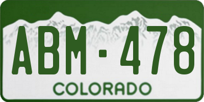 CO license plate ABM478