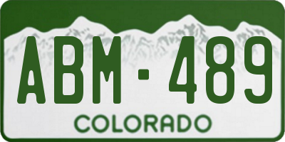 CO license plate ABM489