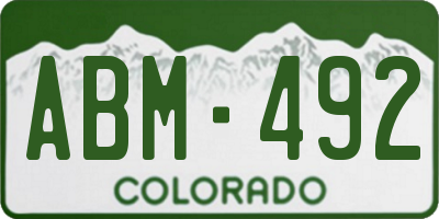 CO license plate ABM492