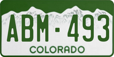 CO license plate ABM493