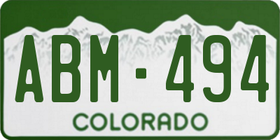 CO license plate ABM494