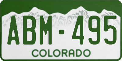 CO license plate ABM495