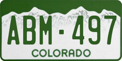 CO license plate ABM497