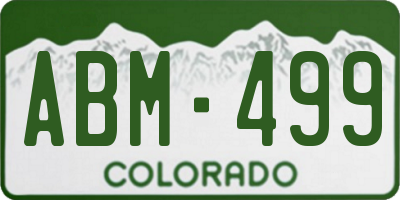 CO license plate ABM499