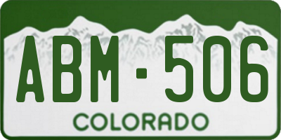 CO license plate ABM506