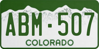 CO license plate ABM507