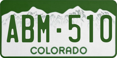CO license plate ABM510