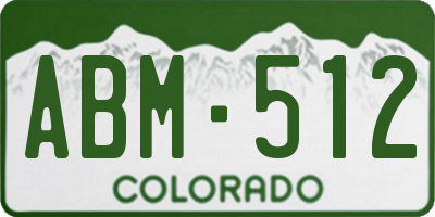 CO license plate ABM512