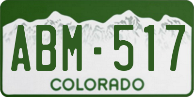 CO license plate ABM517