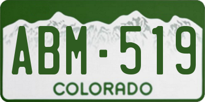CO license plate ABM519