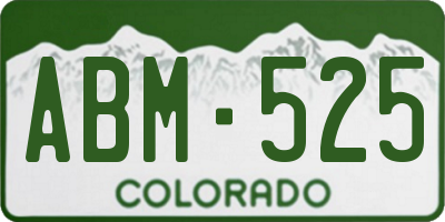 CO license plate ABM525