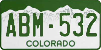 CO license plate ABM532