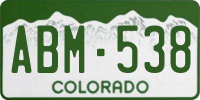 CO license plate ABM538