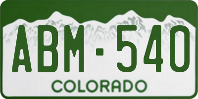 CO license plate ABM540