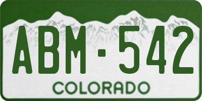 CO license plate ABM542