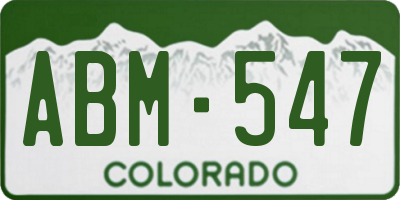 CO license plate ABM547