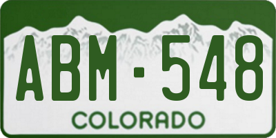 CO license plate ABM548