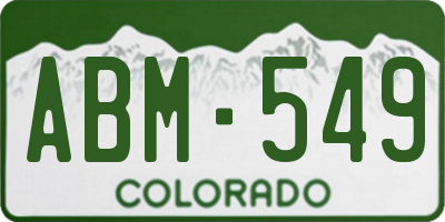CO license plate ABM549