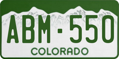 CO license plate ABM550