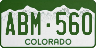 CO license plate ABM560