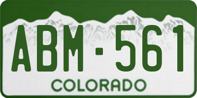 CO license plate ABM561