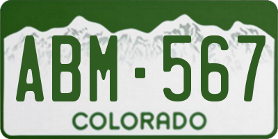 CO license plate ABM567