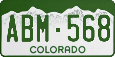CO license plate ABM568