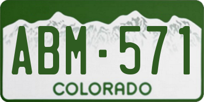 CO license plate ABM571