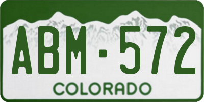 CO license plate ABM572