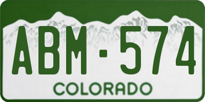 CO license plate ABM574