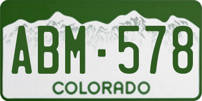 CO license plate ABM578