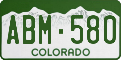 CO license plate ABM580
