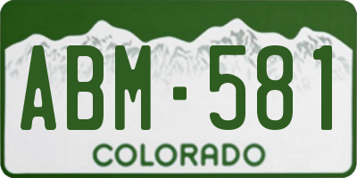 CO license plate ABM581