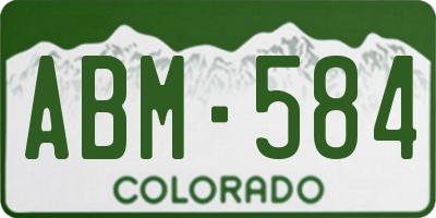 CO license plate ABM584