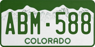 CO license plate ABM588