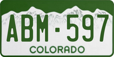CO license plate ABM597