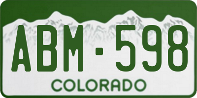 CO license plate ABM598