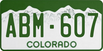 CO license plate ABM607