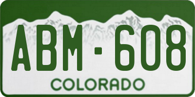 CO license plate ABM608