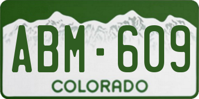 CO license plate ABM609