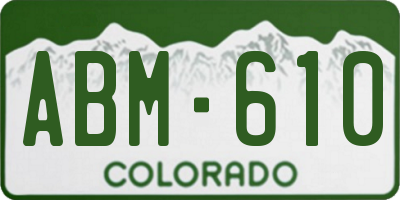 CO license plate ABM610