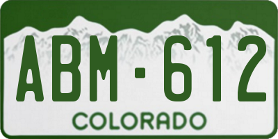 CO license plate ABM612
