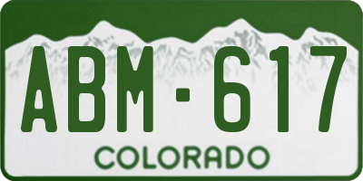 CO license plate ABM617