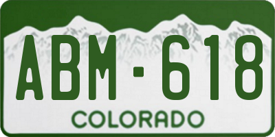 CO license plate ABM618